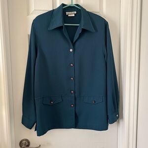 Teal Button-Up Women’s Jacket